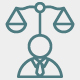 man wearing a tie with scales of justice representing legal balance and fairness in law two sides